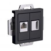 ATLASDESIGN РОЗЕТКА двойная HDMI+RJ45, кат. 5е, механизм, КАРБОН
