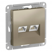 ATLASDESIGN РОЗЕТКА двойная компьютерная RJ45+RJ45 кат. 5e, механизм, ШАМПАНЬ