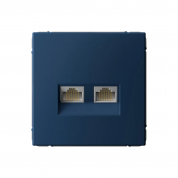 ARTGALLERY РОЗЕТКА двойная компьютерная RJ45+RJ45, кат.6А, механизм, АКВАМАРИН