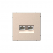 ARTGALLERY РОЗЕТКА двойная компьютерная RJ45+RJ45, кат. 5е, механизм, ПЕСОЧНЫЙ