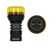 Лампа комм. ADDS D22 LED жел. 220В AC/DC ЛK-22