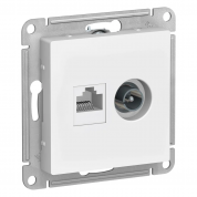 ATLASDESIGN РОЗЕТКА двойная ТВ + компьютерная RJ45 кат. 5e, механизм, БЕЛЫЙ