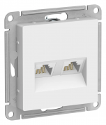 ATLASDESIGN РОЗЕТКА двойная компьютерная RJ45+RJ45 кат. 5e, механизм, ЛОТОС