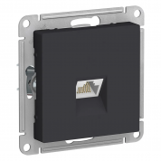 ATLASDESIGN РОЗЕТКА компьютерная RJ45 кат. 5e, механизм, КАРБОН