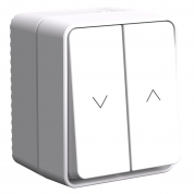 ATLASDESIGN PROFI IP54 О/У 2-клавишный ВЫКЛЮЧАТЕЛЬ ДЛЯ ЖАЛЮЗИ, сх.4, 10А, БЕЛЫЙ
