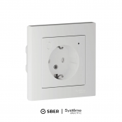 ATLASDESIGN SMART РОЗЕТКА с заземл., со шт., Zigbee, L+N, 16А, мех., БЕЛЫЙ