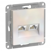 ATLASDESIGN РОЗЕТКА двойная компьютерная RJ45+RJ45 кат. 5e, механизм, ЖЕМЧУГ