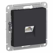 ATLASDESIGN РОЗЕТКА компьютерная RJ45 кат. 6A, механизм, КАРБОН