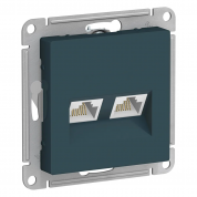 ATLASDESIGN РОЗЕТКА двойная компьютерная RJ45+RJ45 кат. 5e, механизм, ИЗУМРУД