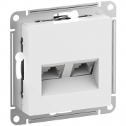 ATLASDESIGN РОЗЕТКА двойная компьютерная RJ45+RJ45 кат. 6А, механизм, БЕЛЫЙ