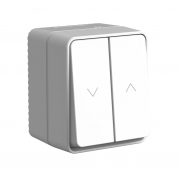 ATLASDESIGN PROFI IP54 О/У 2-клавишный ВЫКЛЮЧАТЕЛЬ ДЛЯ ЖАЛЮЗИ, сх.4, 10А, СЕРЫЙ