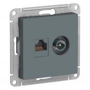ATLASDESIGN РОЗЕТКА двойная ТВ + компьютерная RJ45 кат. 5e, механизм, ГРИФЕЛЬ