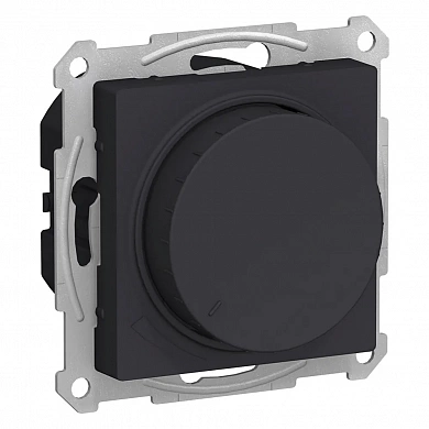 ATLASDESIGN СВЕТОРЕГУЛЯТОР (диммер) поворотно-нажимной, LED, RC, 400Вт, механизм, КАРБОН