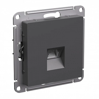 ATLASDESIGN РОЗЕТКА компьютерная RJ45 кат. 6A, механизм, БАЗАЛЬТ