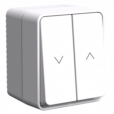 ATLASDESIGN PROFI IP54 О/У 2-клавишный ВЫКЛЮЧАТЕЛЬ ДЛЯ ЖАЛЮЗИ, сх.4, 10А, БЕЛЫЙ