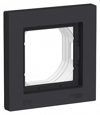 ATLASDESIGN AQUA 1-постовая РАМКА, IP44, КАРБОН