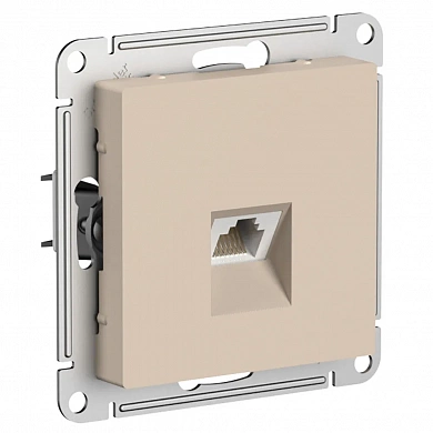 ATLASDESIGN РОЗЕТКА компьютерная RJ45 кат. 6A, механизм, ПЕСОЧНЫЙ