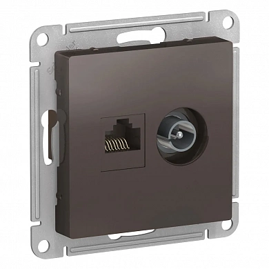 ATLASDESIGN РОЗЕТКА двойная ТВ + компьютерная RJ45 кат. 5e, механизм, МОККО