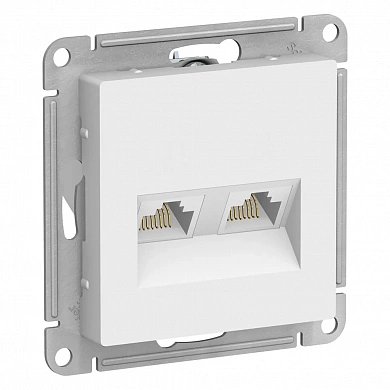 ATLASDESIGN РОЗЕТКА двойная компьютерная RJ45+RJ45 кат. 5e, механизм, БЕЛЫЙ