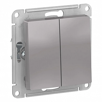ATLASDESIGN AQUA 2-клавишный ВЫКЛЮЧАТЕЛЬ, IP44, сх.5, 10АХ, механизм, АЛЮМИНИЙ