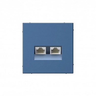 ARTGALLERY РОЗЕТКА двойная компьютерная RJ45+RJ45, кат. 5е, механизм, АКВАМАРИН