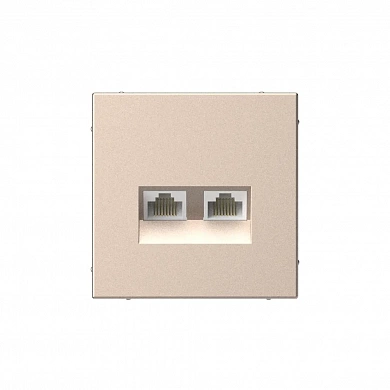 ARTGALLERY РОЗЕТКА двойная компьютерная RJ45+RJ45, кат. 5е, механизм, ПЕСОЧНЫЙ