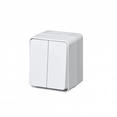 ATLASDESIGN PROFI IP54 О/У 2-клавишный ВЫКЛЮЧАТЕЛЬ, сх.5, 10АХ, БЕЛЫЙ