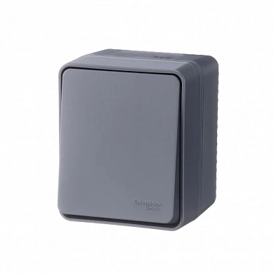 ATLASDESIGN PROFI IP54 О/У 1-клавишный ПЕРЕКЛЮЧАТЕЛЬ, сх.6, 10АХ, АНТРАЦИТ