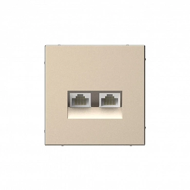 ARTGALLERY РОЗЕТКА двойная компьютерная RJ45+RJ45, кат. 5е, механизм, ШАМПАНЬ