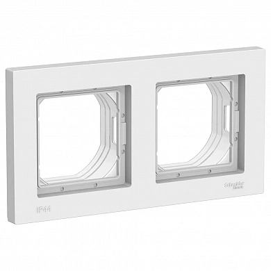 ATLASDESIGN AQUA 2-постовая РАМКА, IP44, БЕЛЫЙ