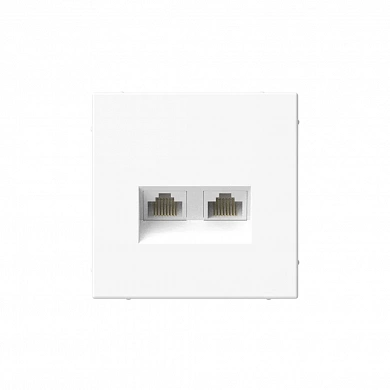 ARTGALLERY РОЗЕТКА двойная компьютерная RJ45+RJ45, кат. 5е, механизм, БЕЛЫЙ