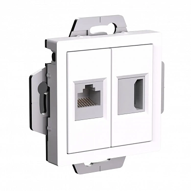 ATLASDESIGN РОЗЕТКА двойная HDMI+RJ45, кат. 5е, механизм, БЕЛЫЙ