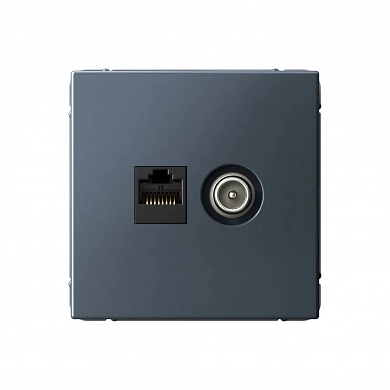 ARTGALLERY РОЗЕТКА двойная ТВ + компьютерная RJ45, кат. 5Е, ГРИФЕЛЬ
