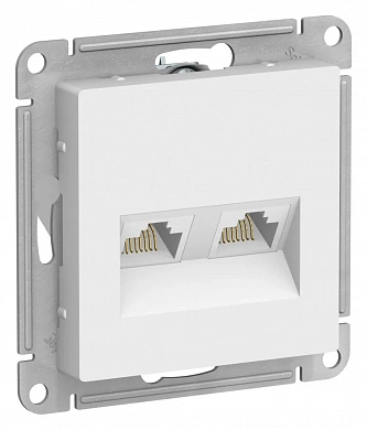 ATLASDESIGN РОЗЕТКА двойная компьютерная RJ45+RJ45 кат. 5e, механизм, ЛОТОС