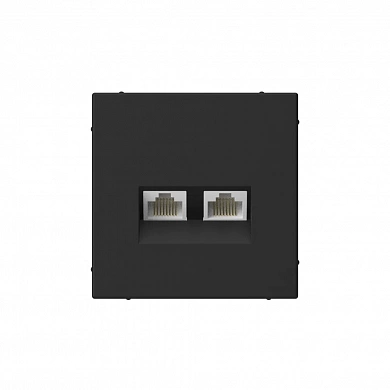 ARTGALLERY РОЗЕТКА двойная компьютерная RJ45+RJ45, кат. 5е, механизм, КАРБОН