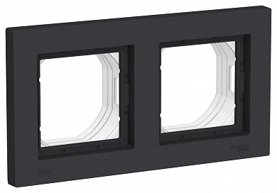 ATLASDESIGN AQUA 2-постовая РАМКА, IP44, КАРБОН