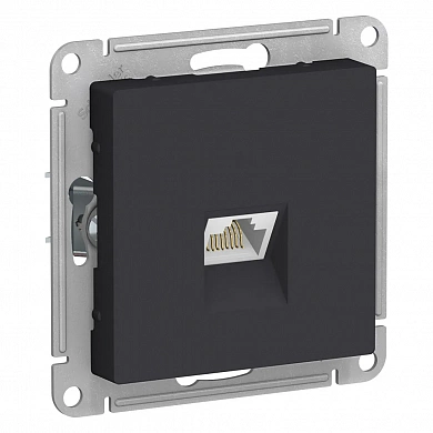 ATLASDESIGN РОЗЕТКА компьютерная RJ45 кат. 5e, механизм, КАРБОН