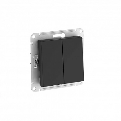 ATLASDESIGN AQUA 2-клавишный ВЫКЛЮЧАТЕЛЬ, IP44, сх.5, 10АХ, мех., быстрозажим. клем., КАРБОН